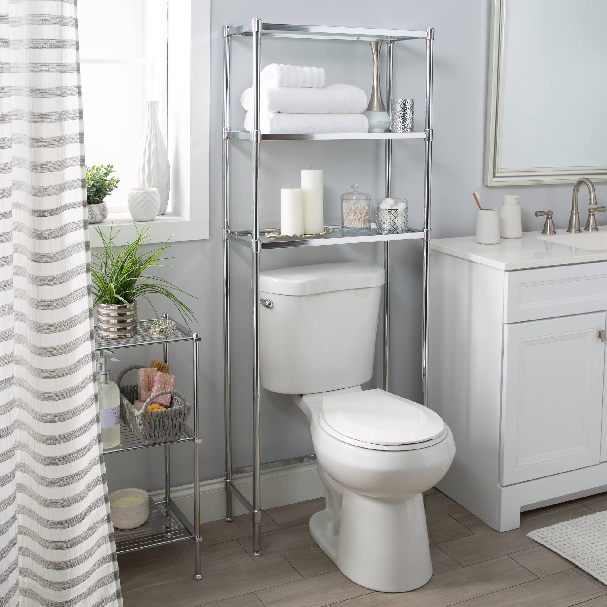 Organize It All 3-Tier Glass Shelf Space Saver